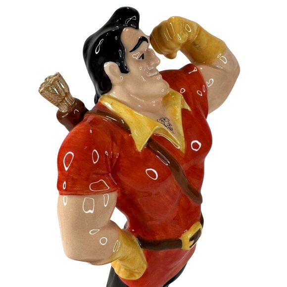 Disney Gaston Beauty and The Beast Villain Vintage Ceramic Figurine‎ 8.5" Tall - Picture 4 of 14